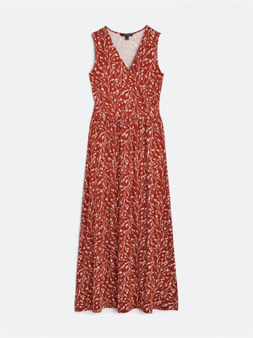 41 Hawthorn Rust and White Floral Wrap Maxi Dress